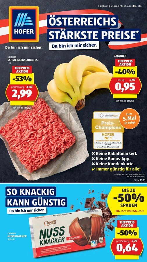 HOFER Flugblatt ab 25.09.2026 – Seite 1