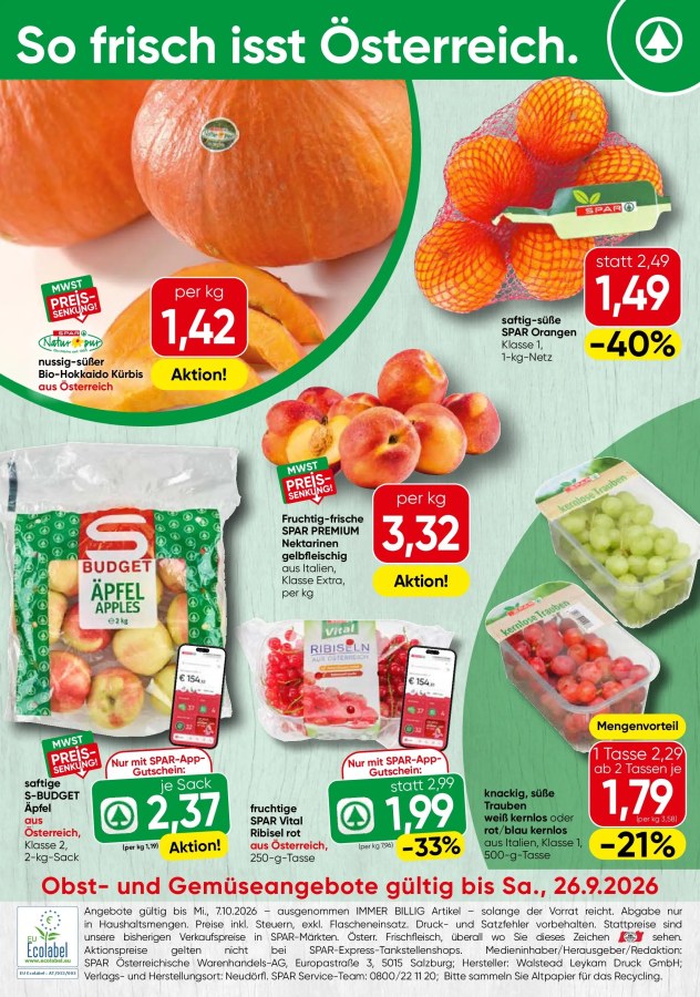 SPAR Flugblatt ab 24.09.2026 – Seite 20